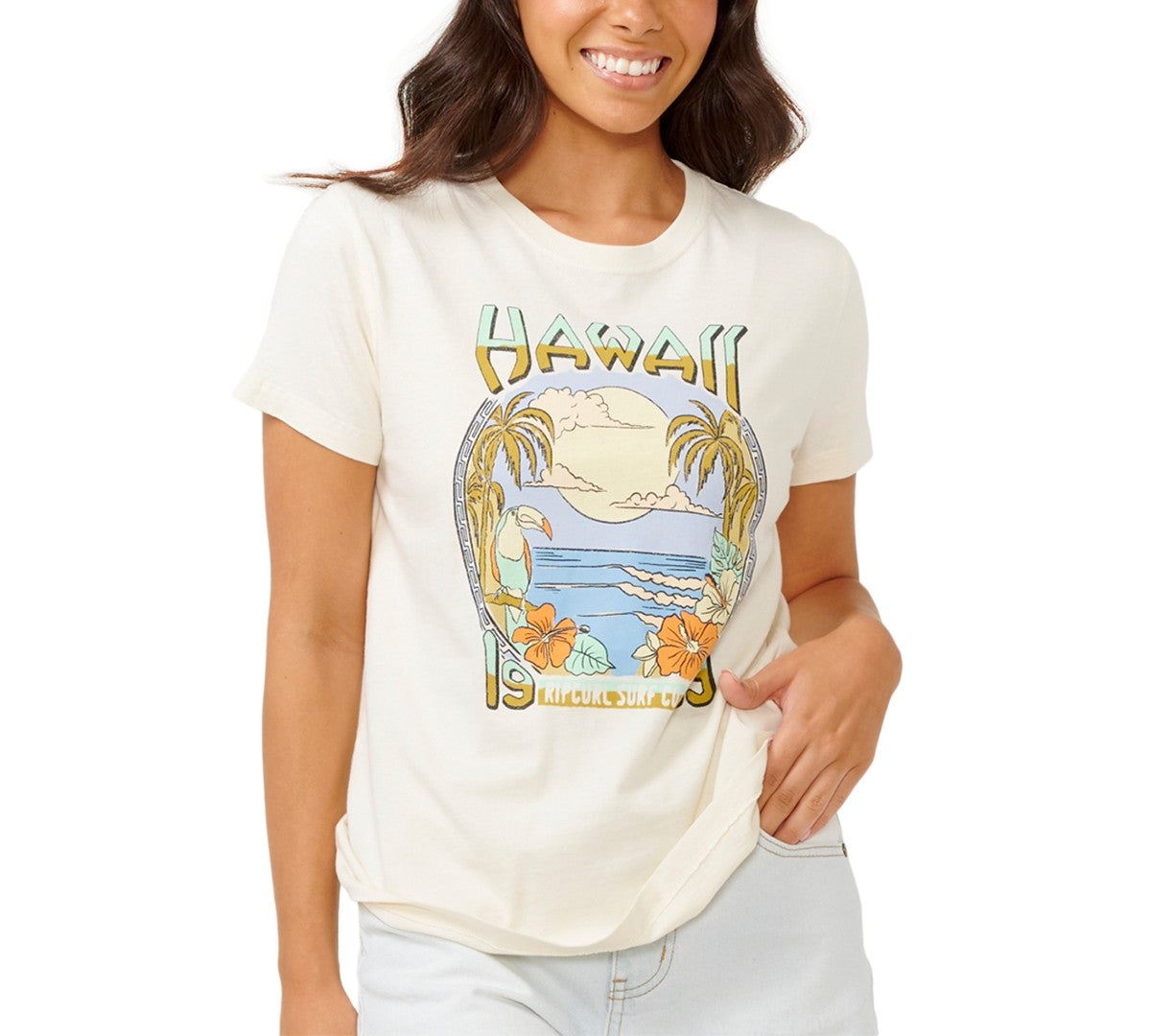 Rip Curl Size S Spirit Standard Short-Sleeve T-Shirt - Hawaii Bone