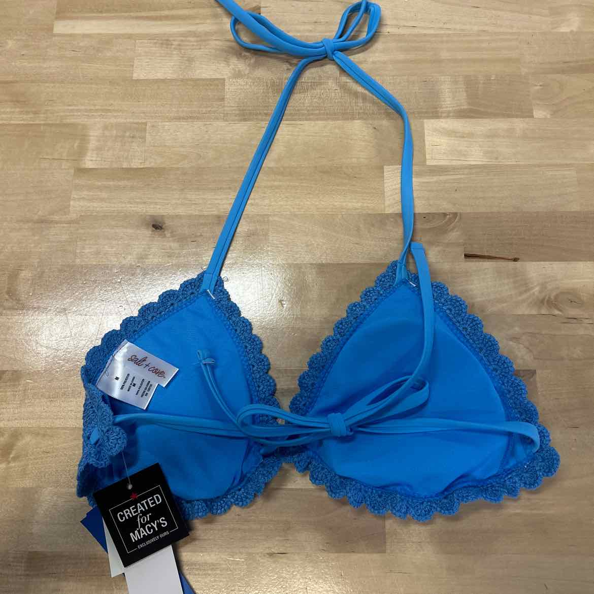 Salt + Cove Size M Crochet Halter Triangle Bikini