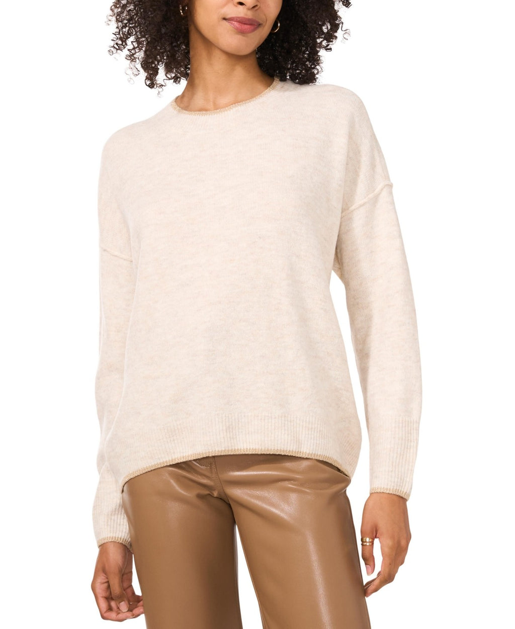 Vince Camuto Size XL Beige Sweater