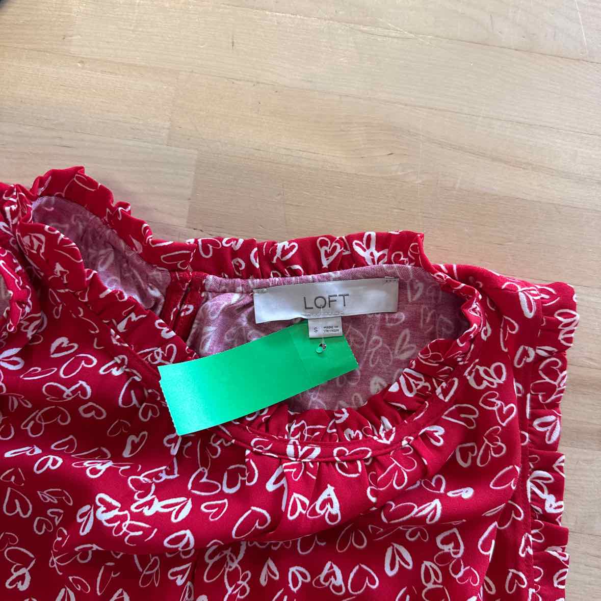 Loft Size S Red White Preloved Sleeveless