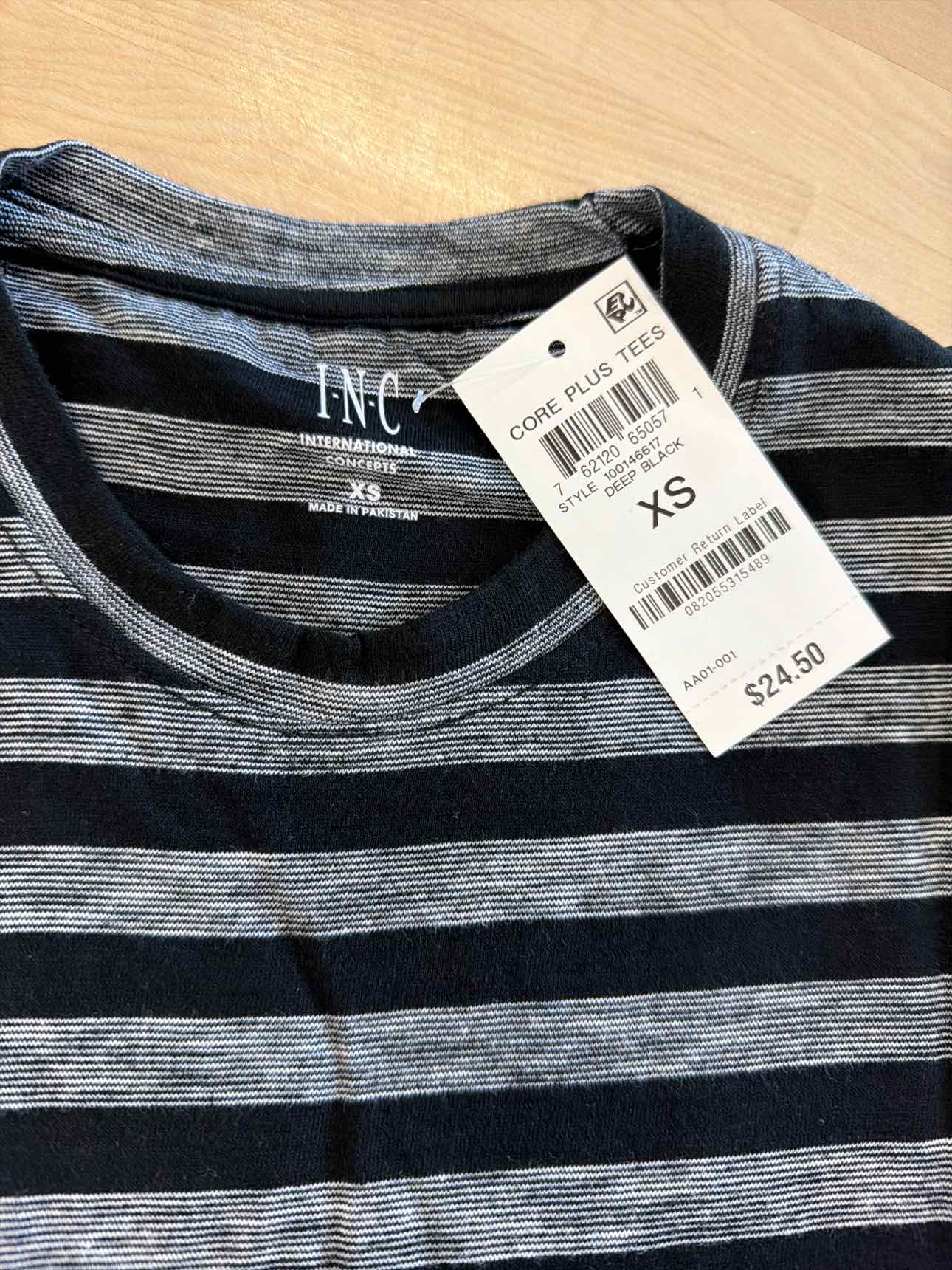 INC Size XS Black New MENS Short Sleeve Shirt