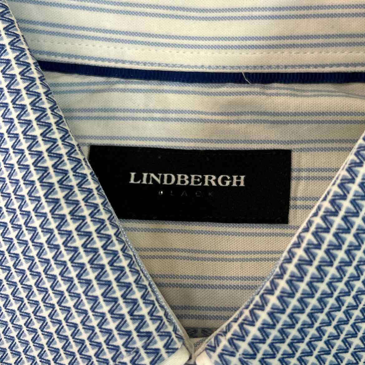 Lindbergh Size M Blue White Preloved MENS Button Down Shirt