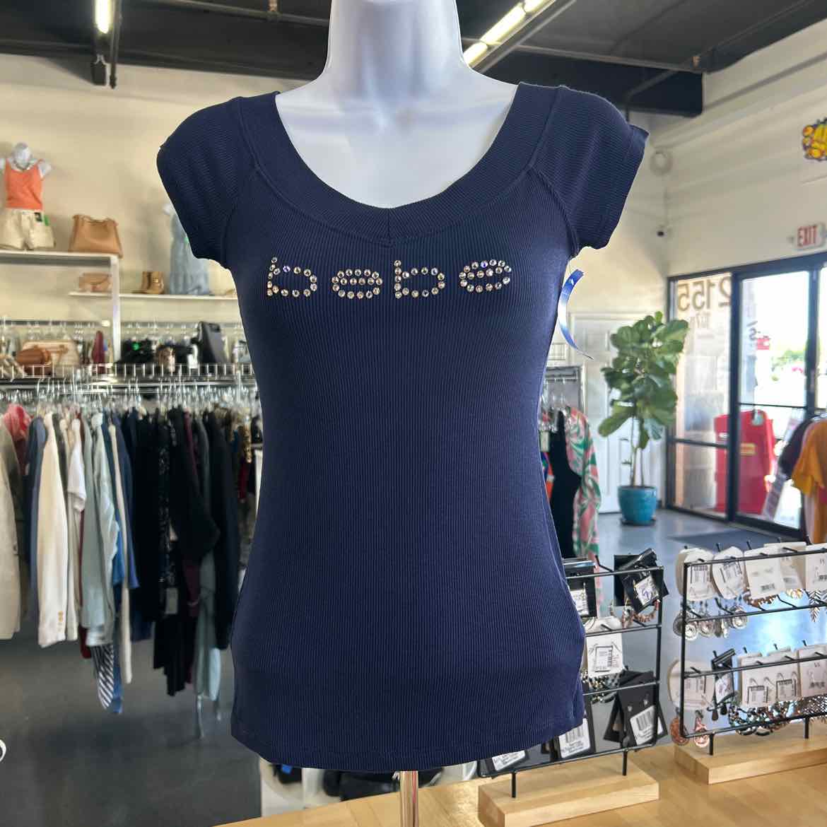 Bebe Size S Blue Preloved T-Shirt SS