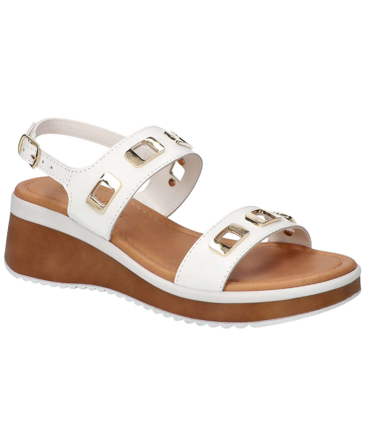 Bella Vita Women's Vic-Italy Wedge Sandals - White Leather