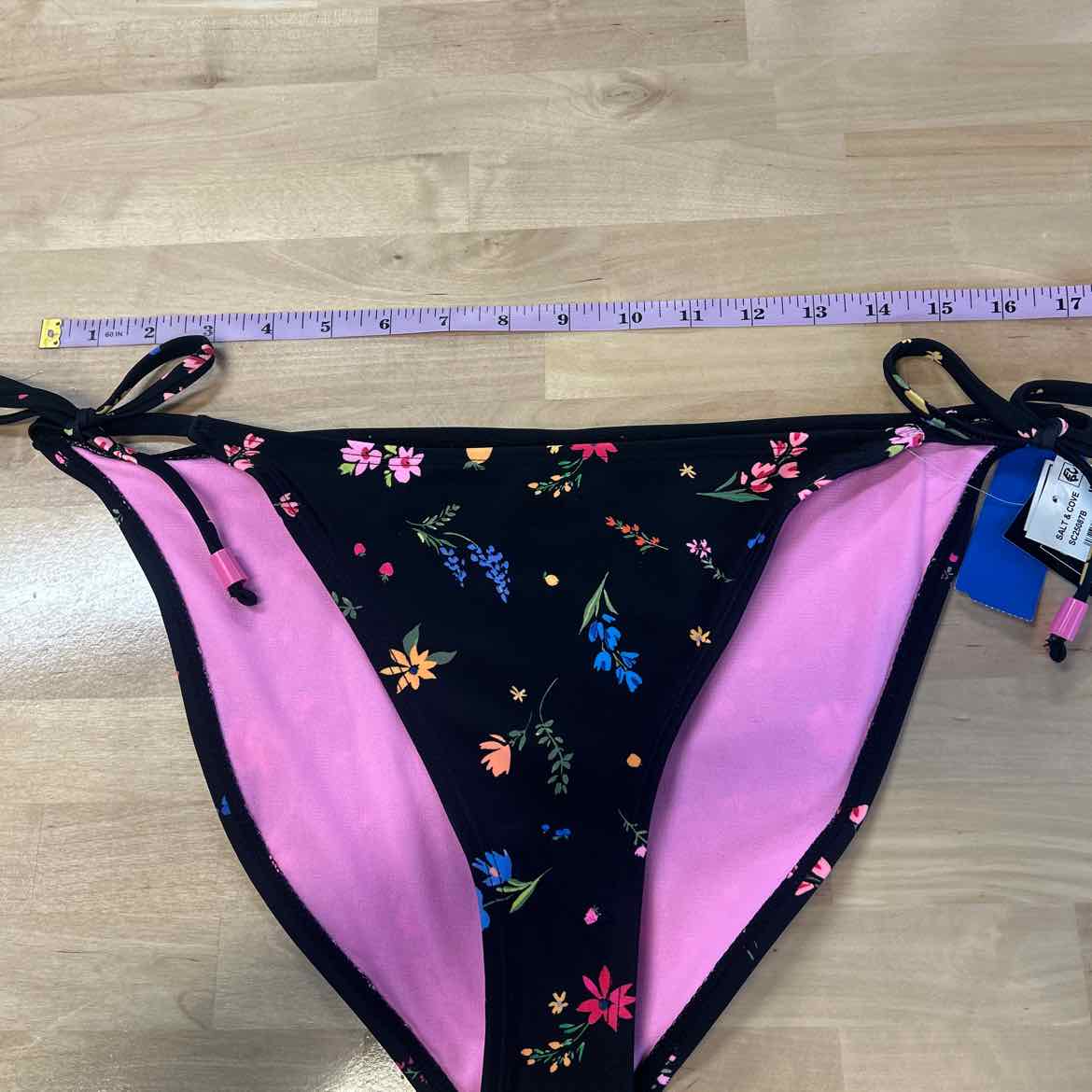 Salt + Cove Size XL Floral Side-Tie Bikini Bottoms