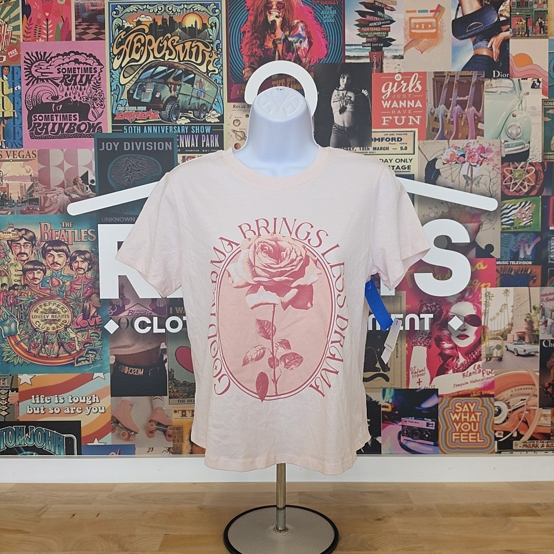 Pretty Rebel Size XS Good Karma Cotton Graphic T-Shirt