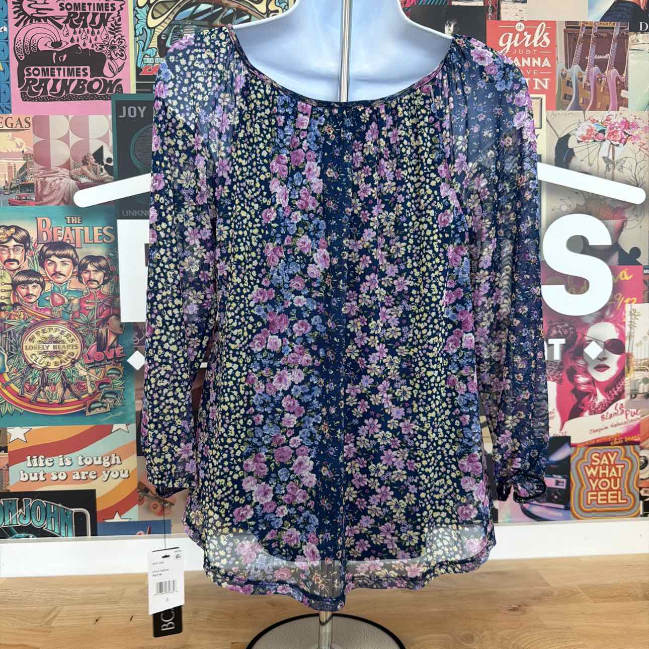 BCX Size S Purple New Blouse LS
