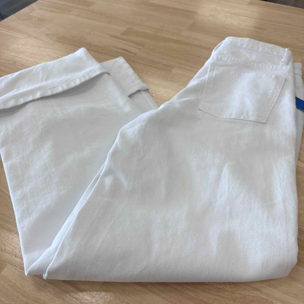Steve Madden Size 24 Noeli Wide-Leg Cuffed Jeans - White