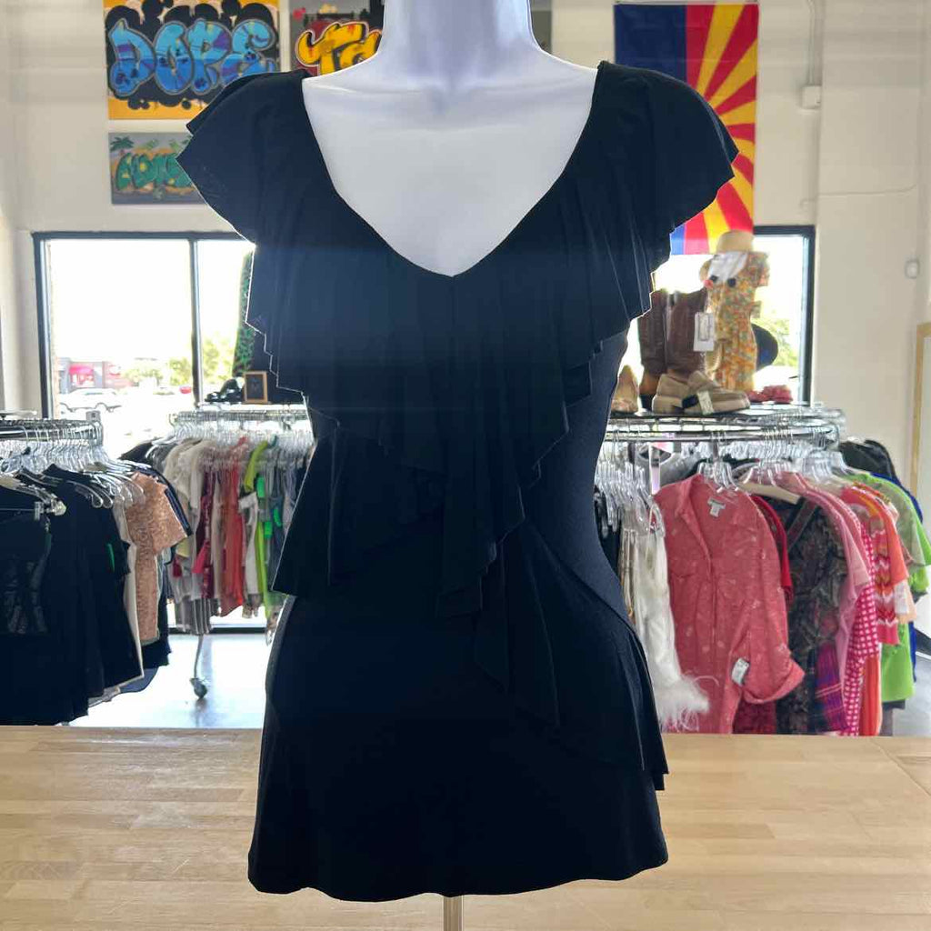 Bebe Size XS Black Preloved Blouse SS