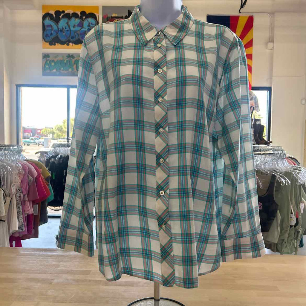 Talbots Size XLP White Preloved Button Down LS