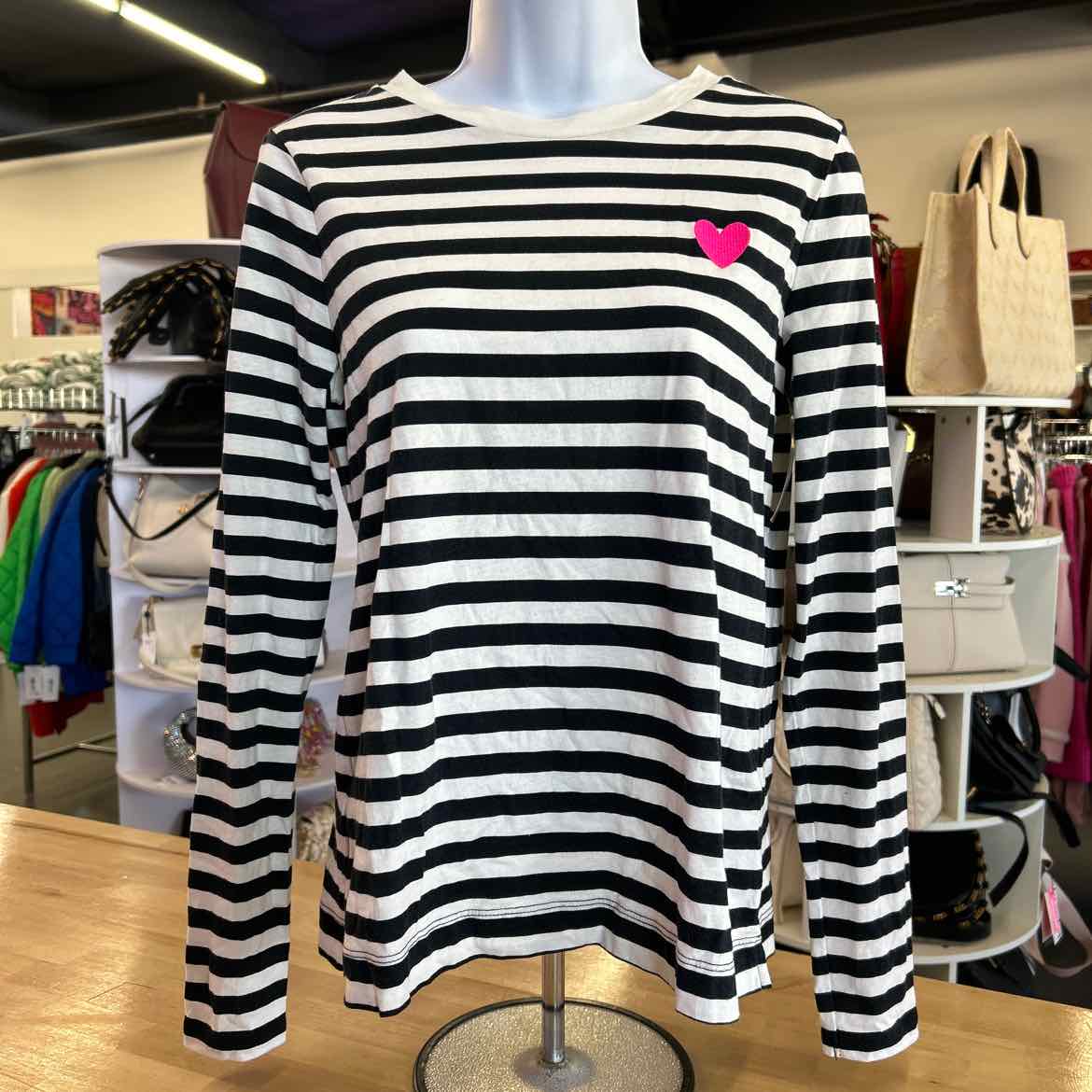 Loft Size S BLACK & WHITE Long Sleeve