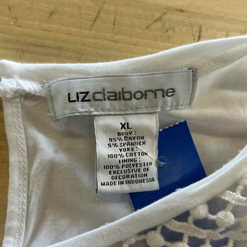 Liz Claiborne Size XL White Preloved Tank