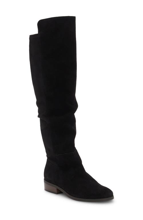 Lucky Brand Jean Size 6.5 Black Suede Over the Knee Boots
