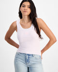 Just Polly Size S Gingham Heart Patch Lace-Trim Tank Top