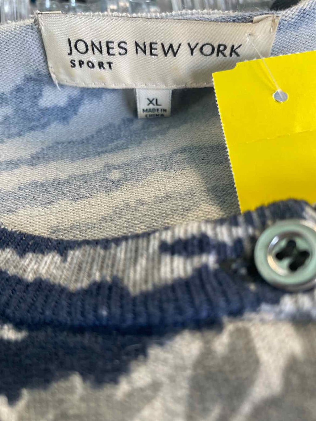 Jones New York Size XL Gray & Blue Sweater
