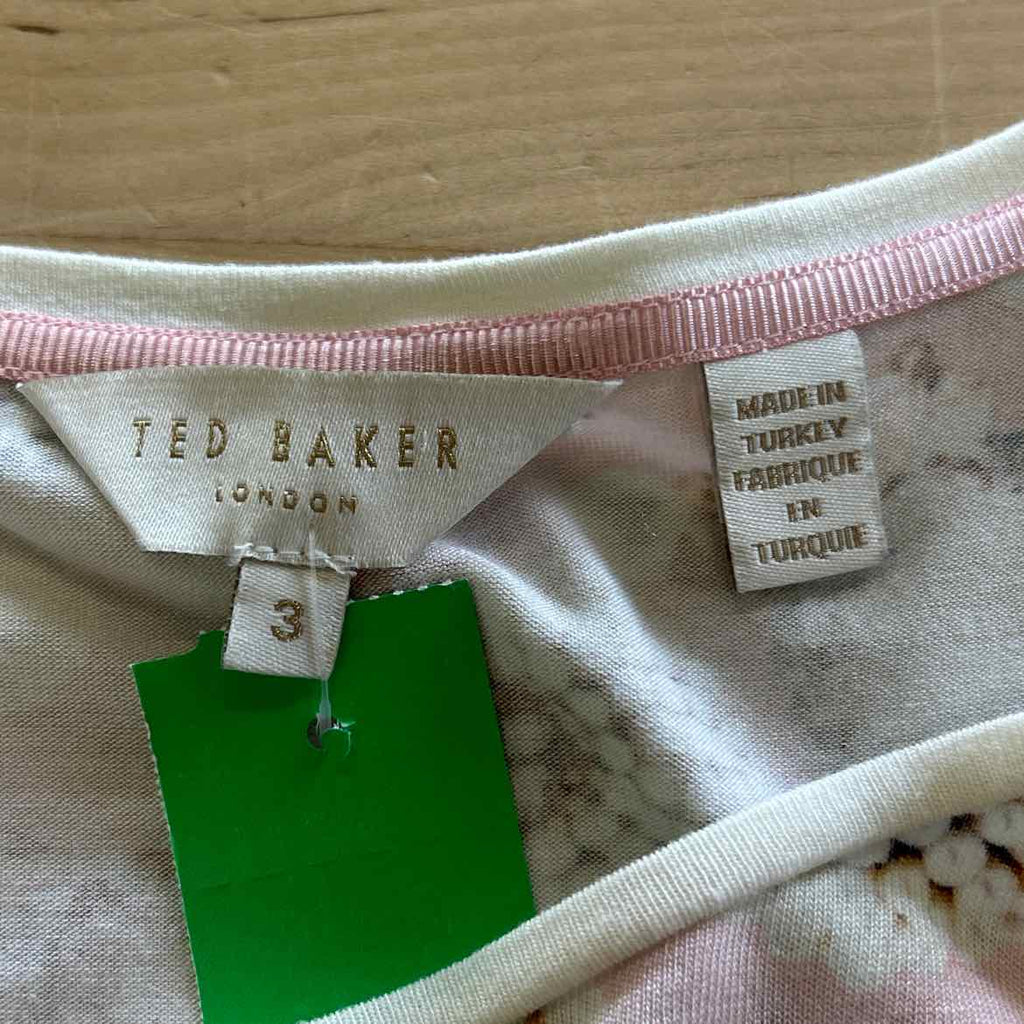 Ted Baker Size 3 Pink Preloved Blouse SS