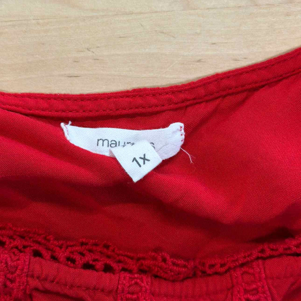 Maurices Size 1X Red Used Sleeveless
