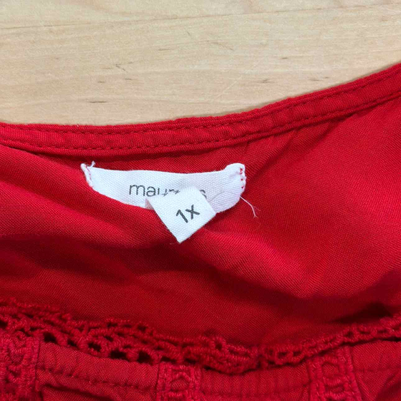 Maurices Size 1X Red Used Sleeveless
