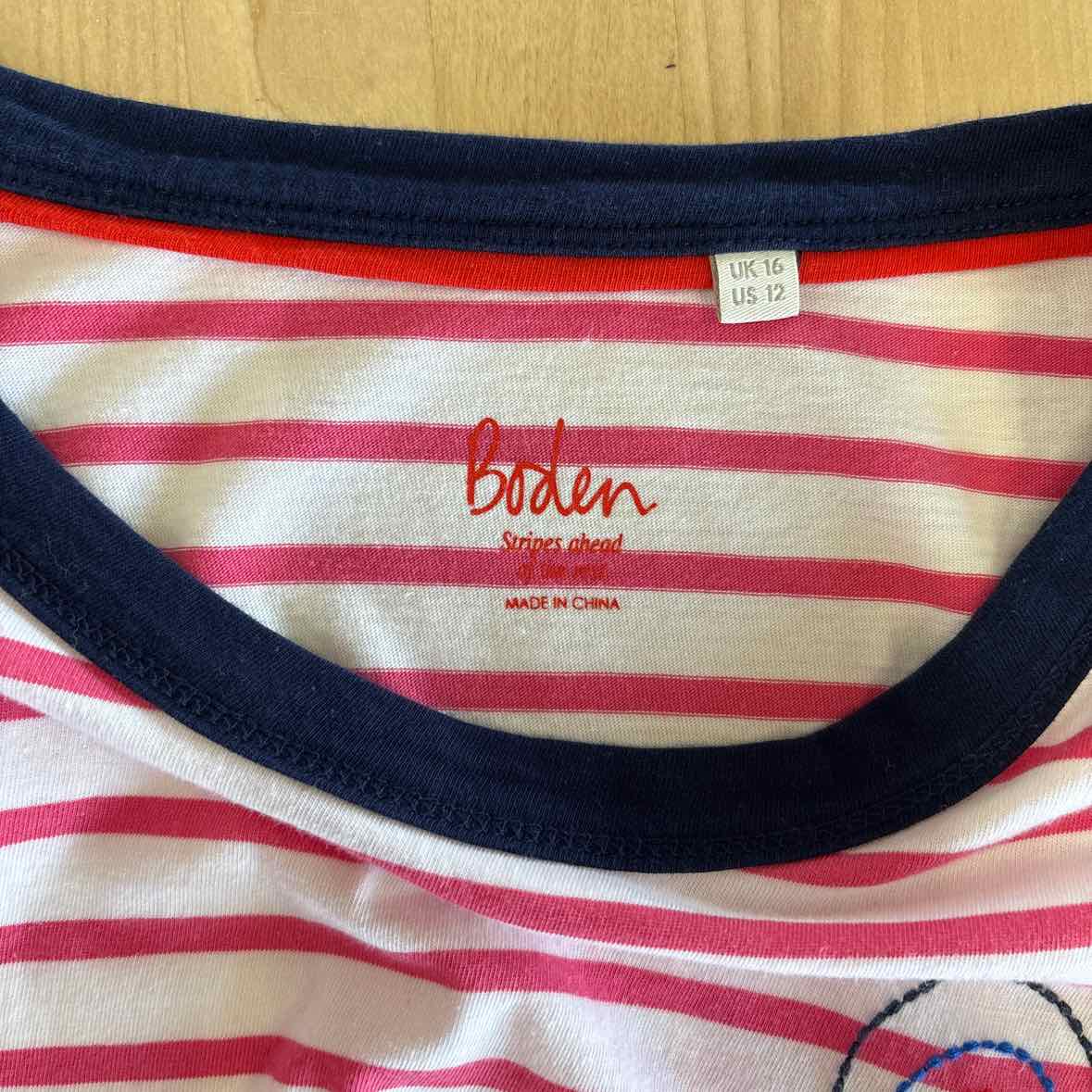 Boden Size 12 Red & white Longsleeve