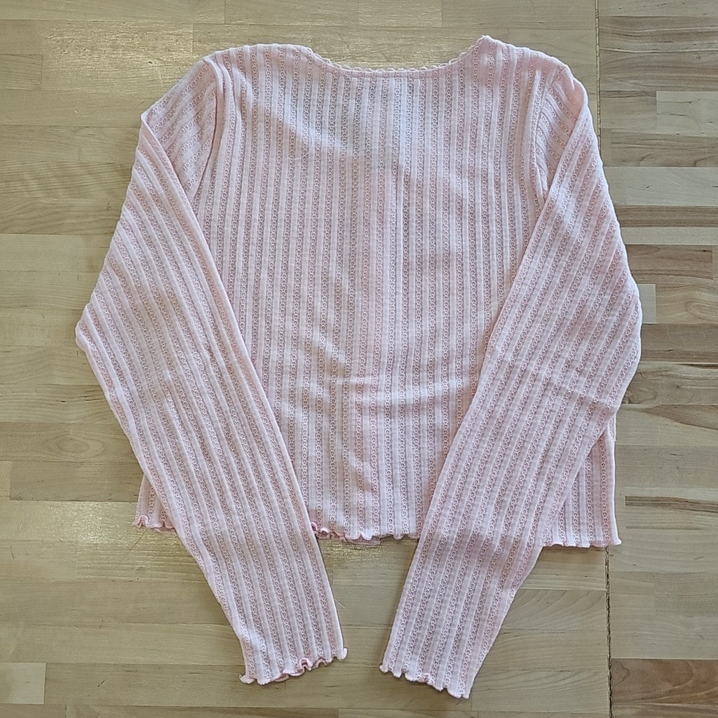 Celebrity Pink Juniors' Cozy Button-up Pointelle Knit - Ballet Slipper