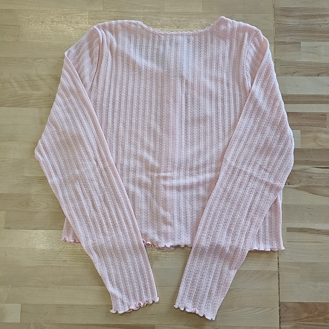 Celebrity Pink Juniors' Cozy Button-up Pointelle Knit - Ballet Slipper