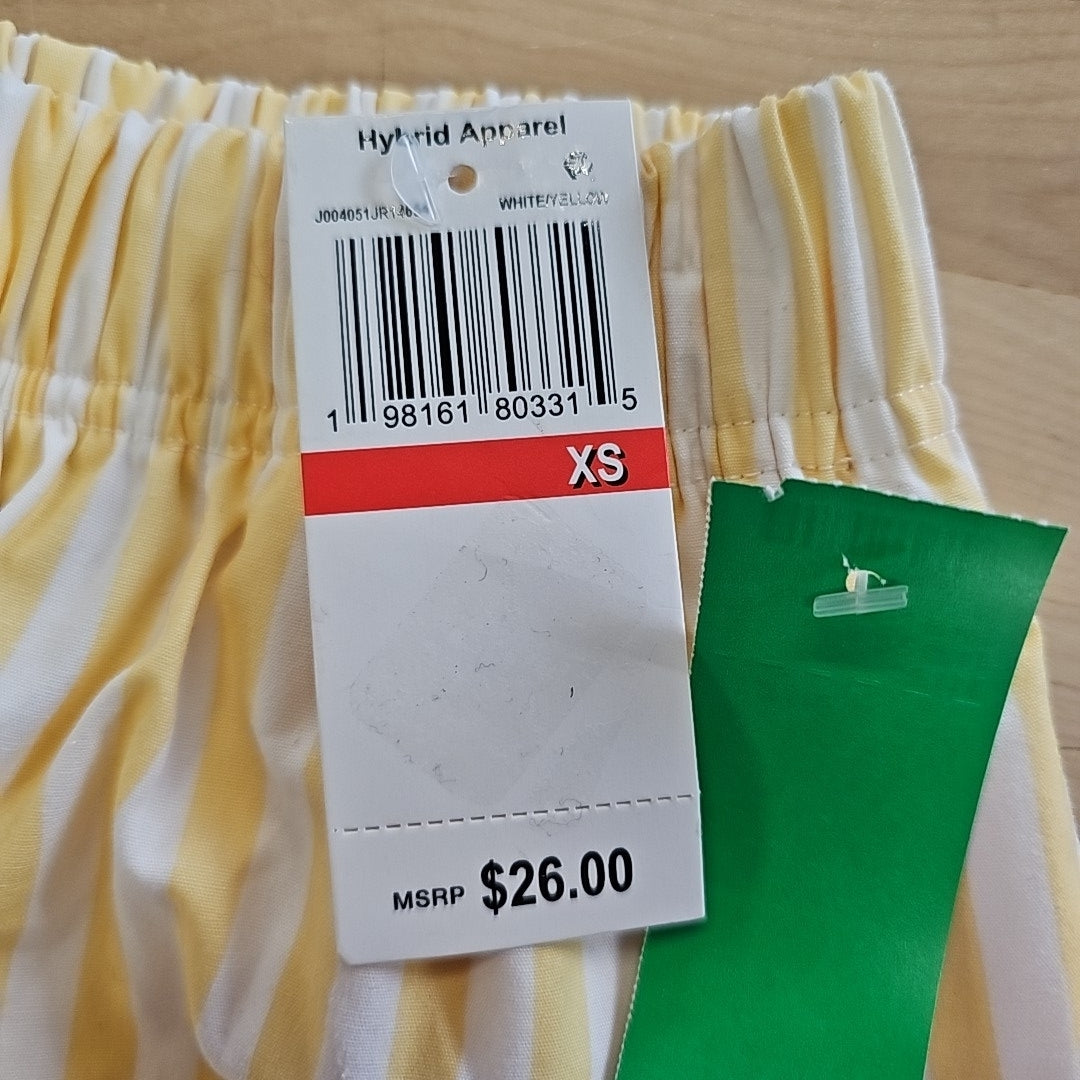 Love Tribe Juniors' Striped Cotton Boxer Shorts - White/Yellow - XS