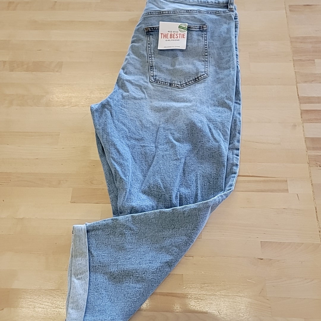 Celebrity pink Size 24 Blue Jeans Mid-Rise The Bestie Girlfriend NWT