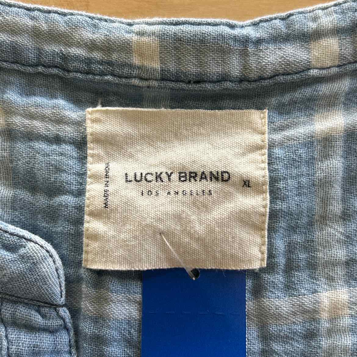 Lucky Brand Size XL Blue Preloved Blouse SS