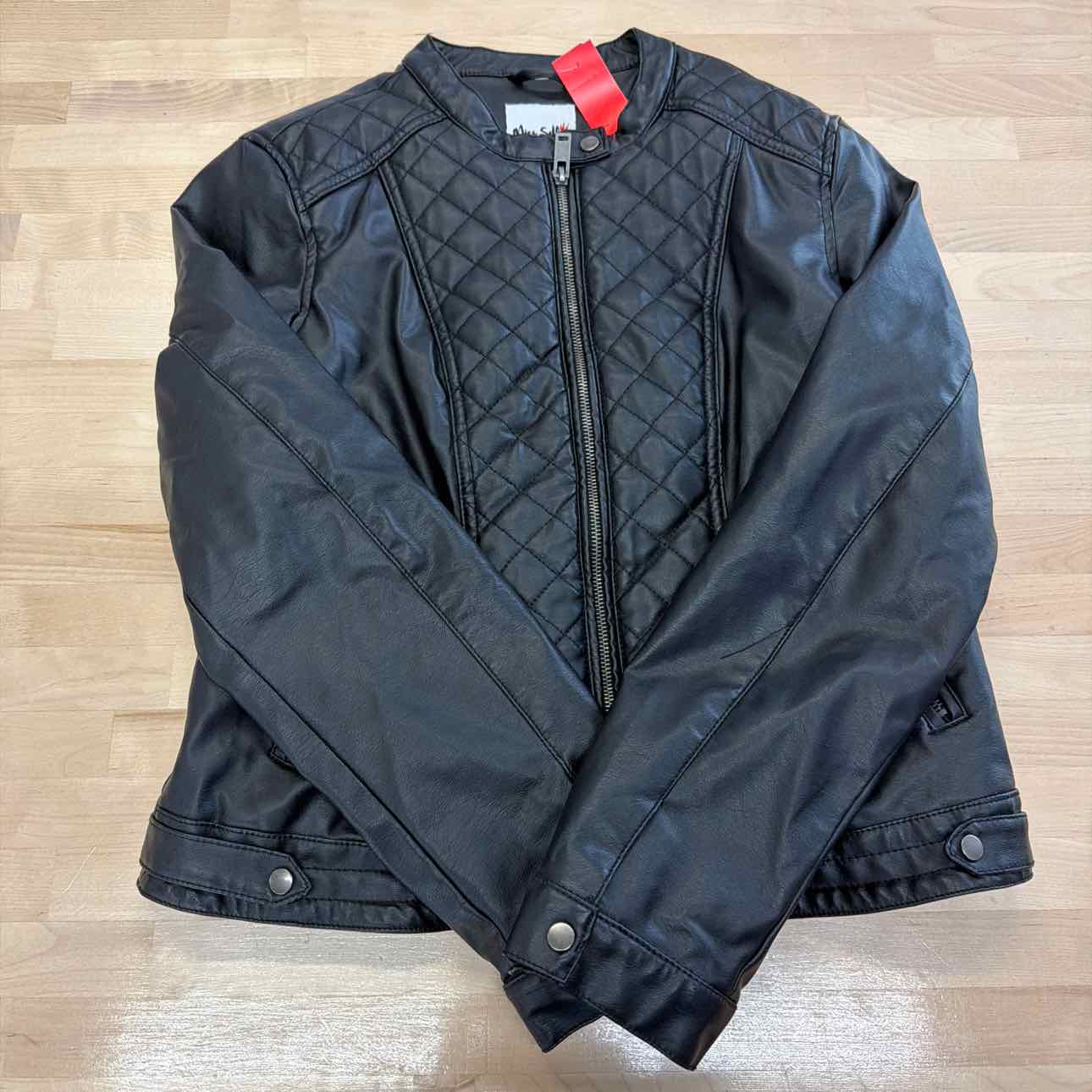 Miss Selfie Size L Black Leather Used Jacket