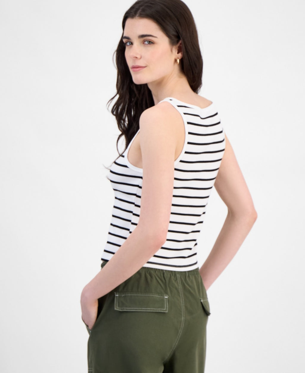 ultra flirt Size S Striped Boat-Neck Tank Top