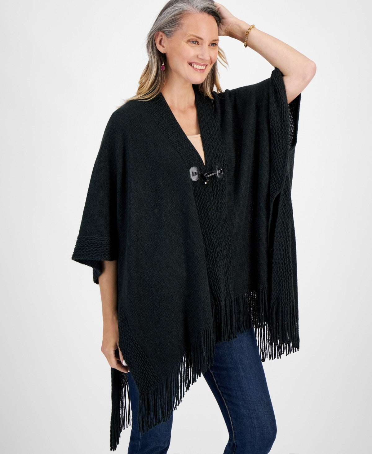 Style & Co Women's Cozy Bordered Textured Wrap