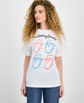 Freeze 24-7 Juniors' Rolling Stones Grid Graphic T-Shirt - White