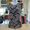 Bebe Size XS Black Brown Preloved T-Shirt SS