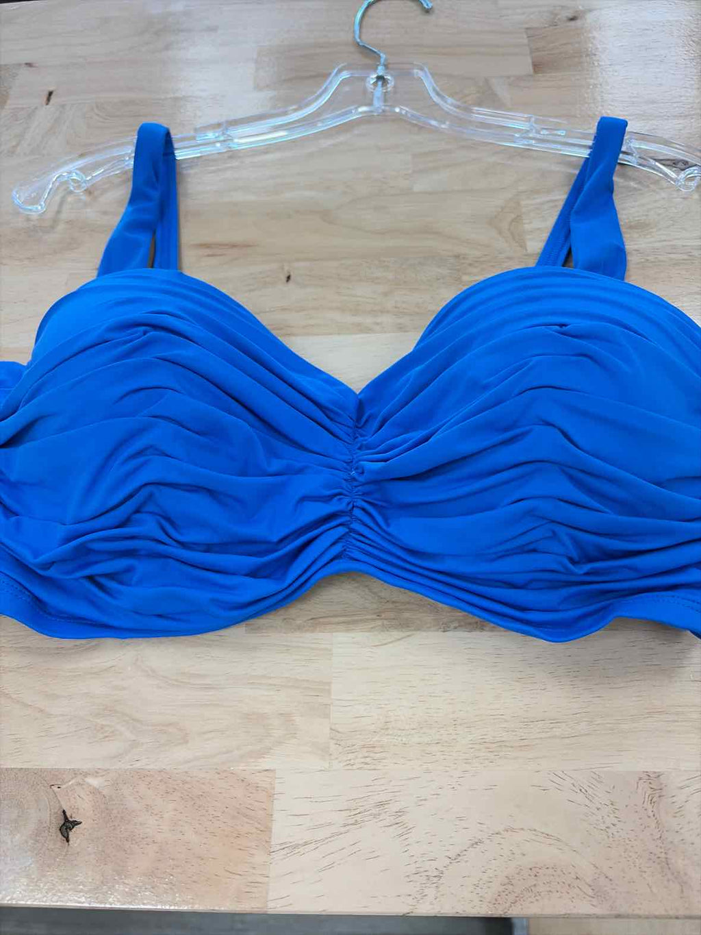 Bleu Size 36D Shirred Bikini Top