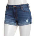 Juniors Celebrity Pink 3in. Mid Rise Fray Roll Cuff Hem Shorts - 9