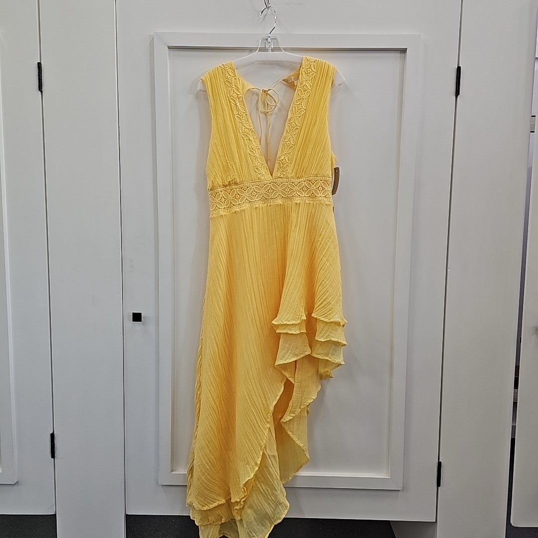 Guess Women's Sleeveless High-Low Danny Dress - Raise Sun Yellow