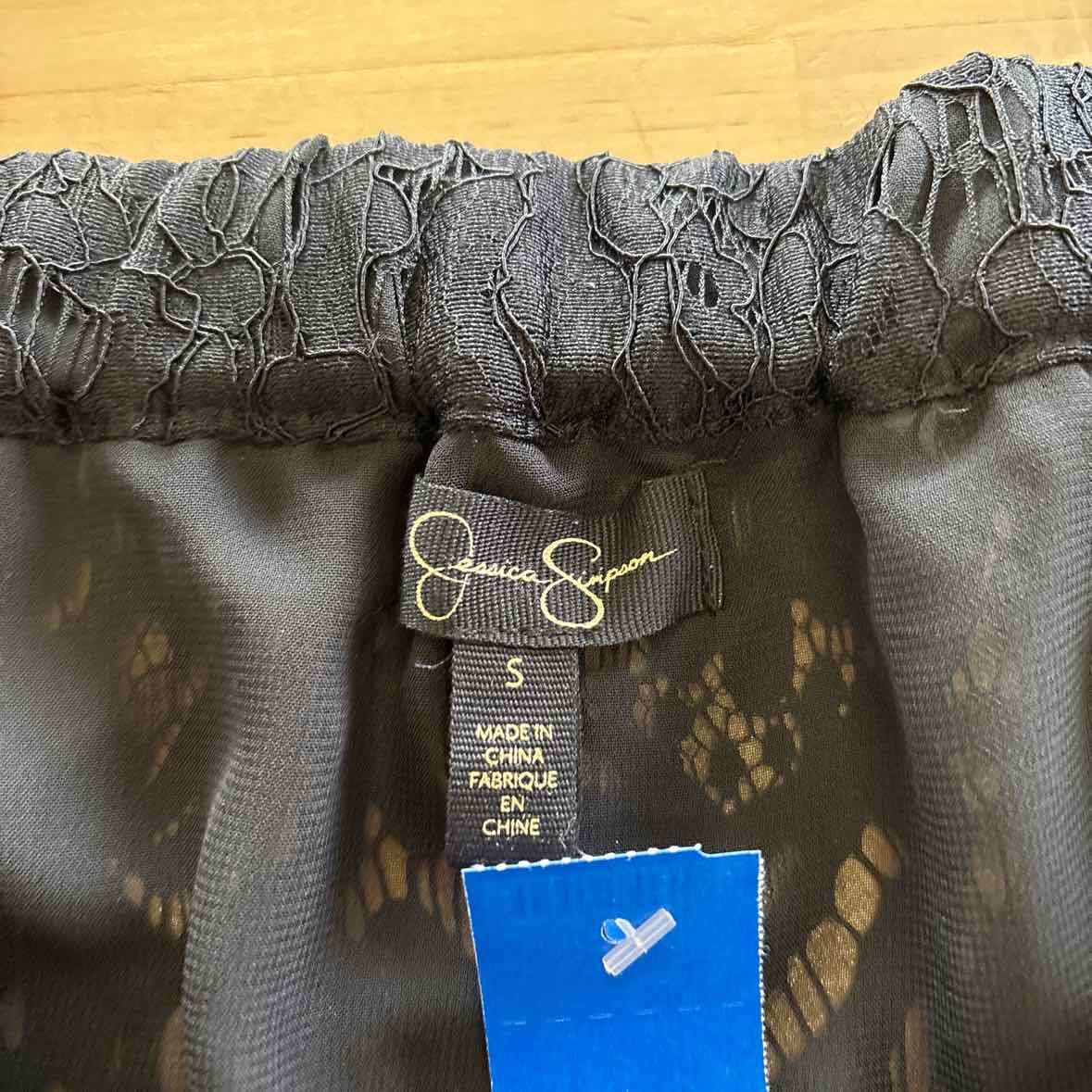 Jessica Simpson Size S Black Lace Preloved Blouse SS