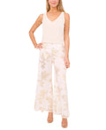 Msk Women's Glitter Chiffon Wide-Leg Pull-on Pants
