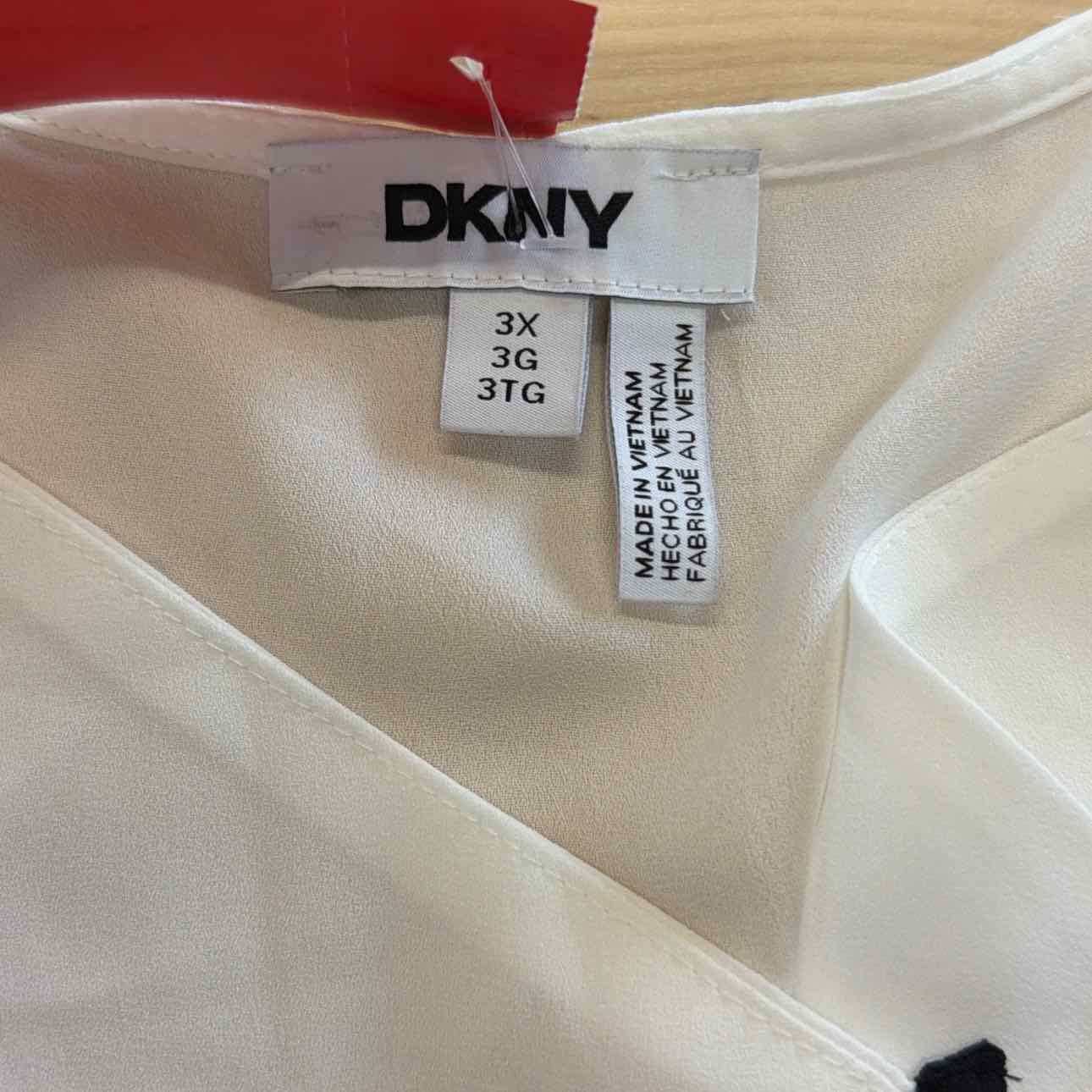 Dkny Plus Size Contrast-Trim Long-Sleeve Blouse