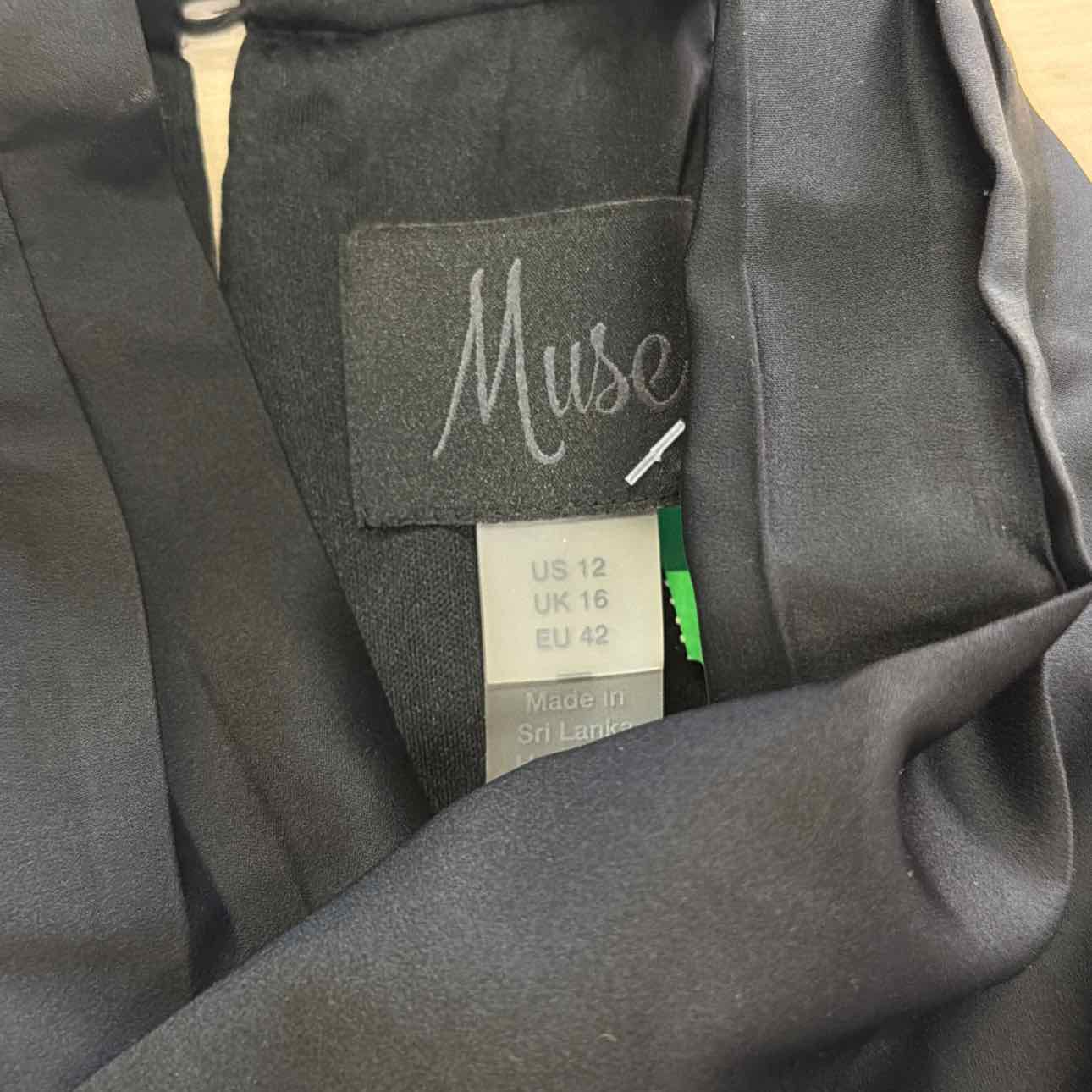 Muse Women's Draped Cowlneck Charmeuse Top - Black