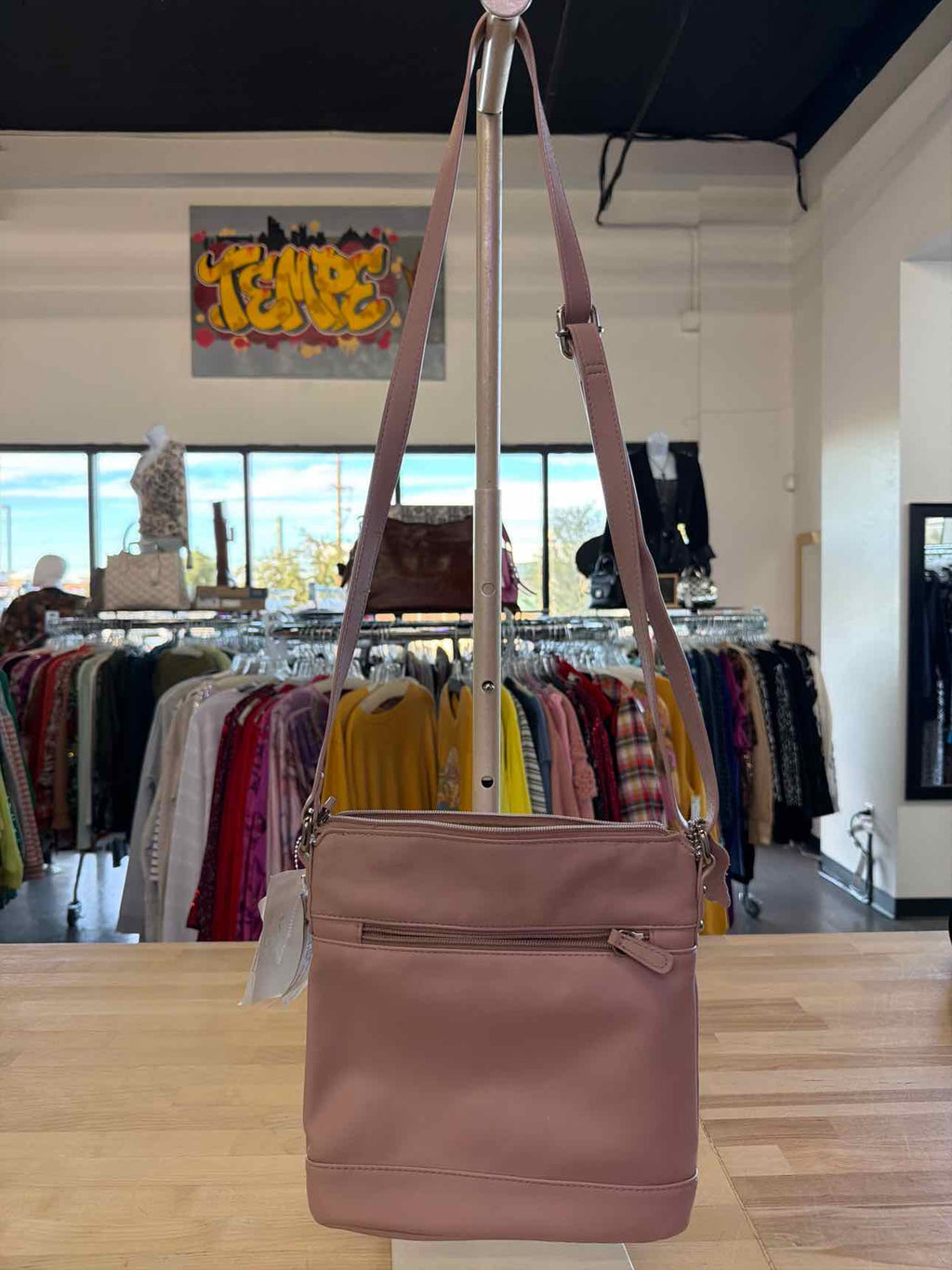 Giani Bernini Nappa Leather Venice Crossbody, Exclusively at Macy's - Rose/Silve