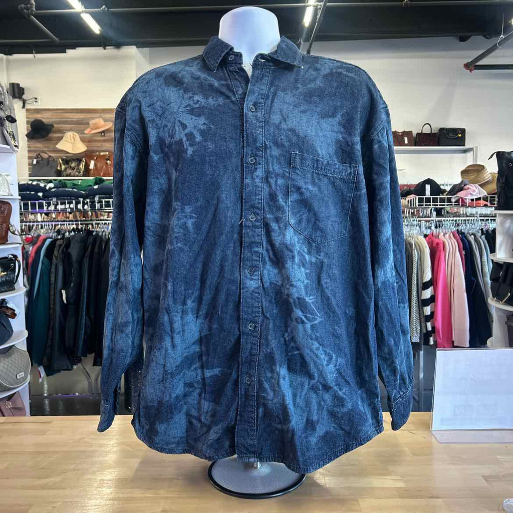 Mode Of One Size M Blue New MENS Long Sleeve Shirt