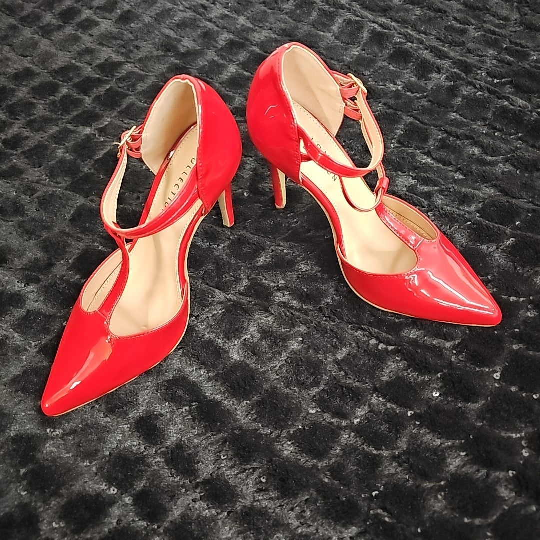 Journee Collection Shoe Size 7.5 Red Tru Pointed Toe High Stiletto Pumps NWT