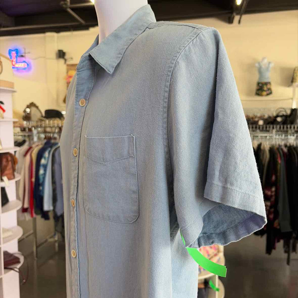 Lucky Brand Size M Blue Preloved MENS Button Down Shirt