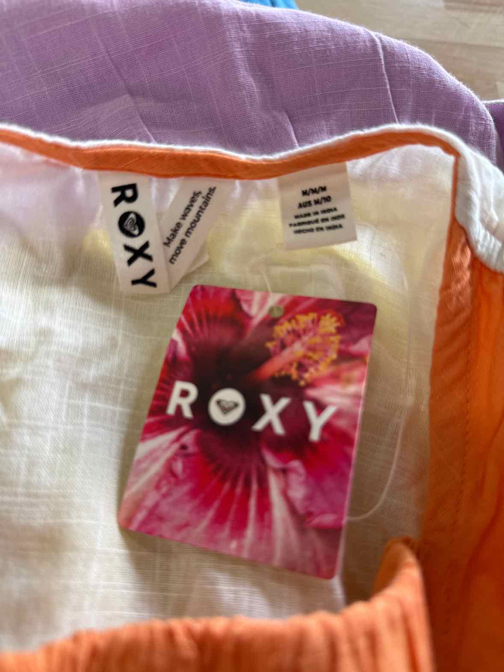 Roxy Size M Honolulu Glow Cotton Tiered Open-Back Maxi Dress - Multi Color NWT