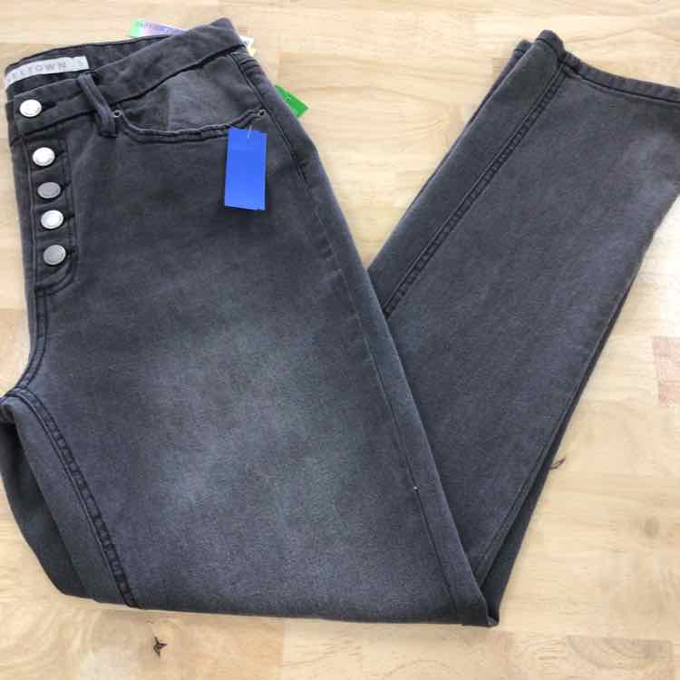 TINSELTOWN Size 5 High-Rise Straight-Leg Jeans - Light Grey