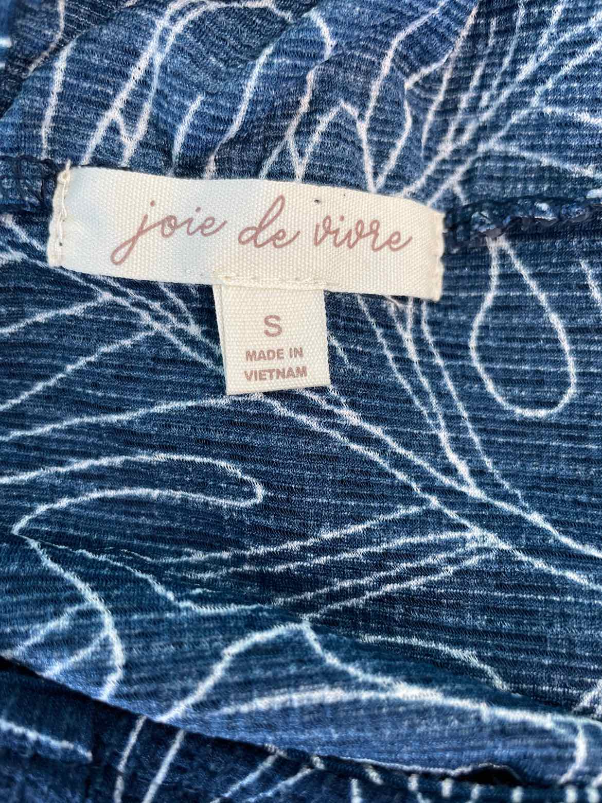 Joie de vivre Size S Blue & Beige Print Sleeveless