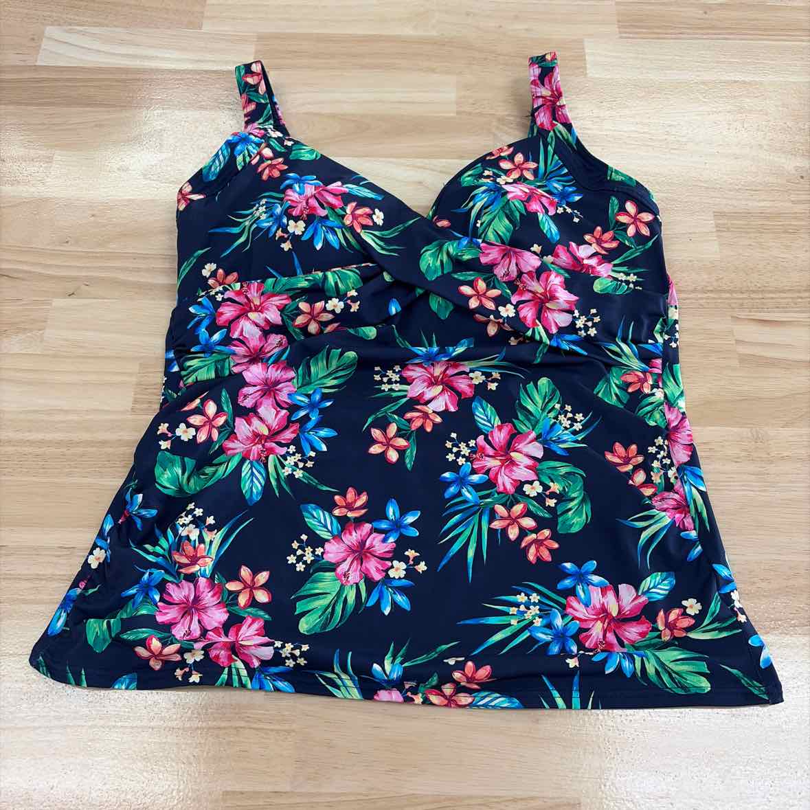 Lands End Size 12D Multi-Bright Swimsuit