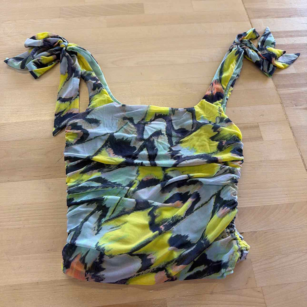 Free People Size XS Green Mesh Preloved Tank