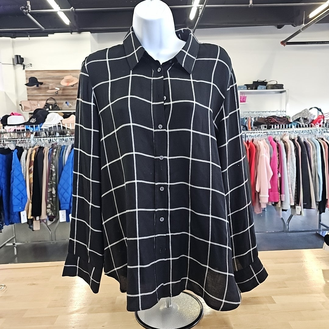 Banana Republic Size L Black Button Down Shirt
